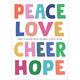 Colorful Peace Love Cheer Hope Flat Holiday Cards Image 3 of 3